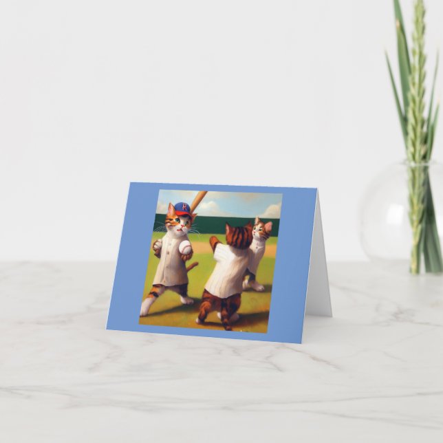 Tarjeta Béisbol de gatos (Anverso)