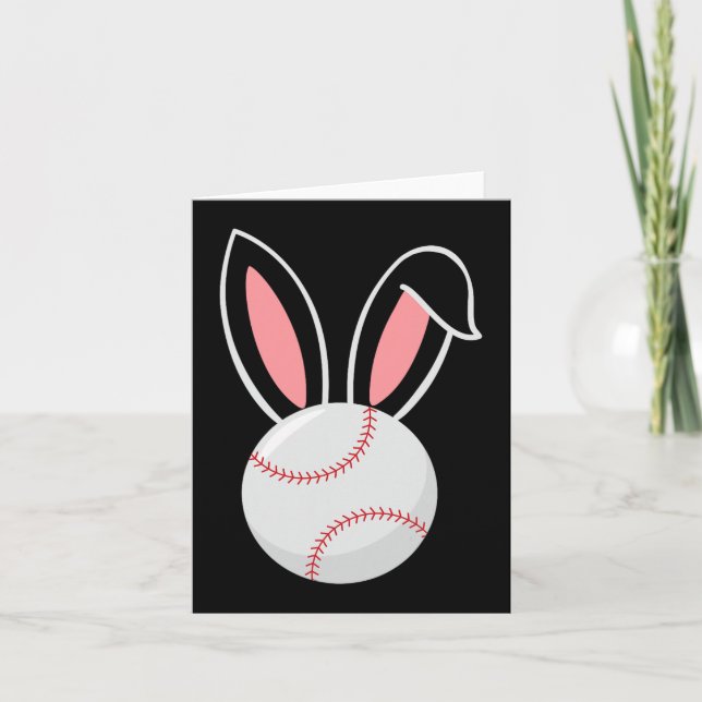 Tarjeta Béisbol de Pascua Bungalow Ears Fun Béisbol Fan Ea (Anverso)