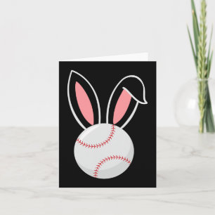 Tarjeta Béisbol de Pascua Bungalow Ears Fun Béisbol Fan Ea