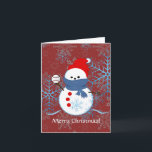 Tarjeta - Béisbol de Snowman<br><div class="desc">Personalizar esta tarjeta con tu texto personalizado.</div>