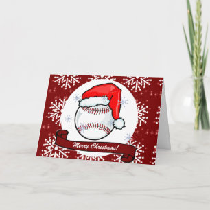 Tarjeta - béisbol decorativo de Santa