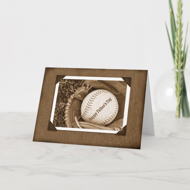 Tarjeta Béisbol del día de padre (Anverso)