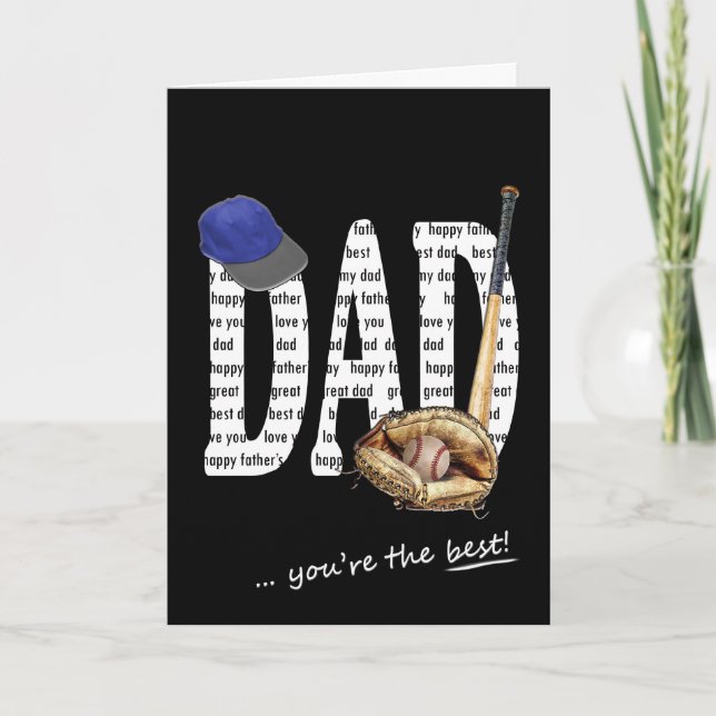 Tarjeta Béisbol del Día del Padre (Anverso)