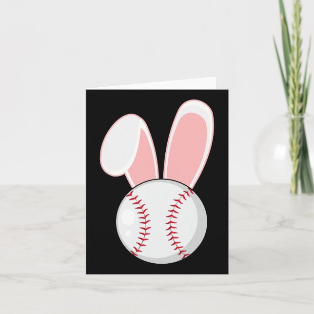 Tarjeta Béisbol divertido Bunny Easter Kids Niños Niños Ni (Anverso)