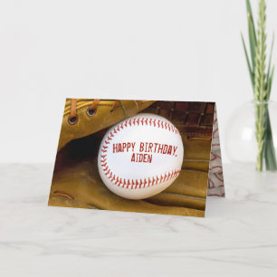Tarjeta Béisbol en guante marrón