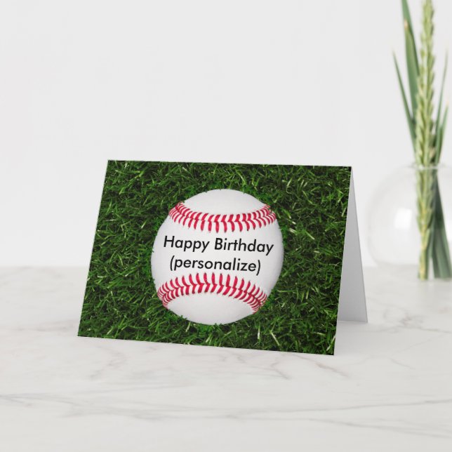Tarjeta Béisbol Feliz Cumpleaños (Anverso)