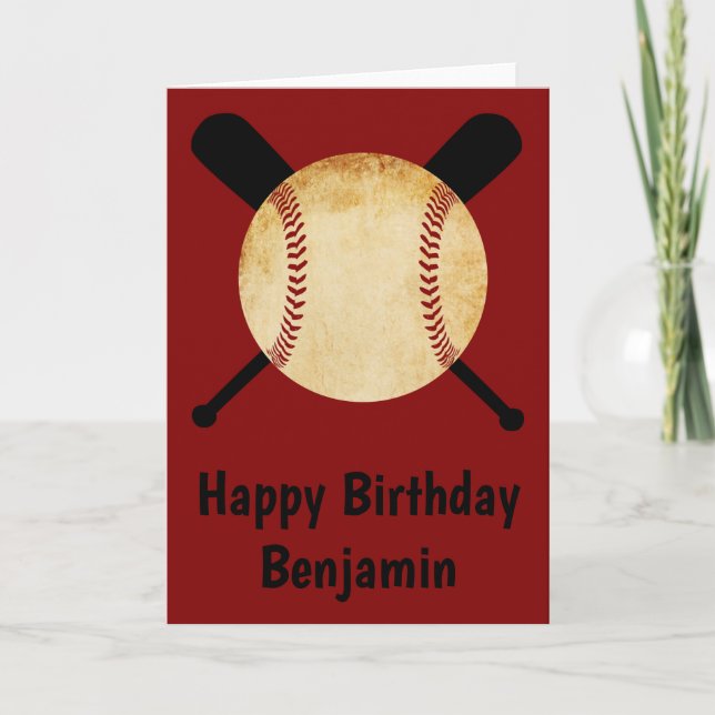 Tarjeta Béisbol Feliz Cumpleaños (Anverso)