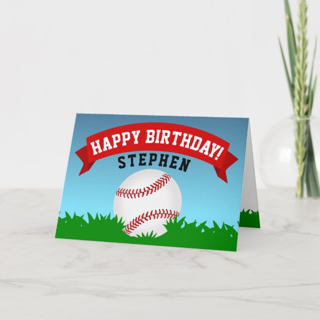 Tarjeta Béisbol Feliz Cumpleaños (Anverso)