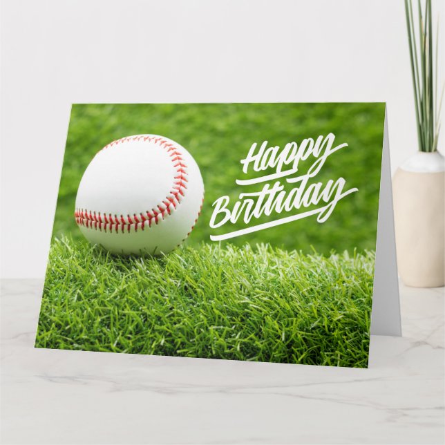 Tarjeta Béisbol Feliz Cumpleaños (Anverso)