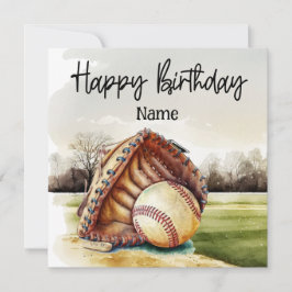 Tarjeta Béisbol Feliz cumpleaños al jugador con bola