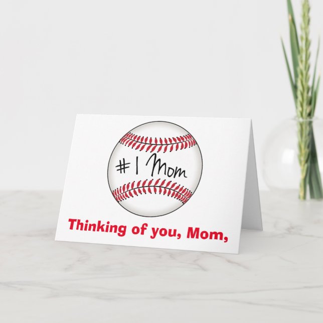 Tarjeta Béisbol feliz Día de la Madre (Anverso)