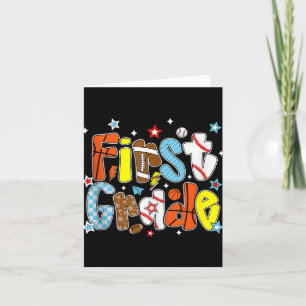 Tarjeta Béisbol Fútbol Baloncesto Elegante Primer Grado Ni