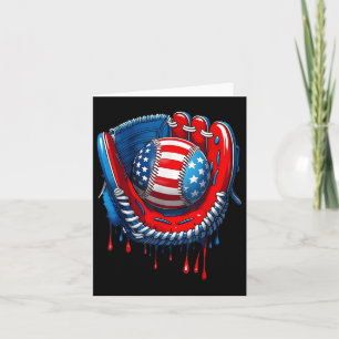 Tarjeta Béisbol Glove Drip Boy Ice Cream Patriótico Ee. Uu