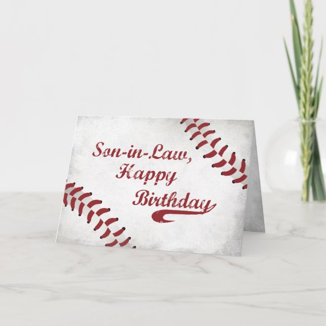 Tarjeta Béisbol grande de cumpleaños con yerno (Anverso)
