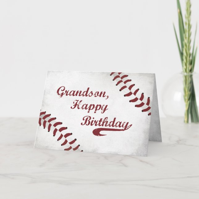 Tarjeta Béisbol grande del Grunge del cumpleaños del (Anverso)
