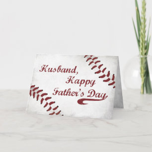 Tarjeta Béisbol grande del Grunge del día de padre del