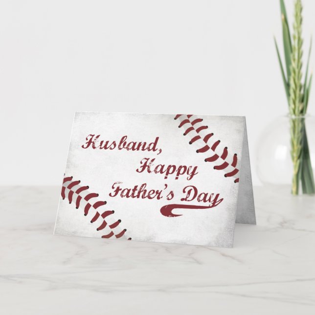 Tarjeta Béisbol grande del Grunge del día de padre del (Anverso)