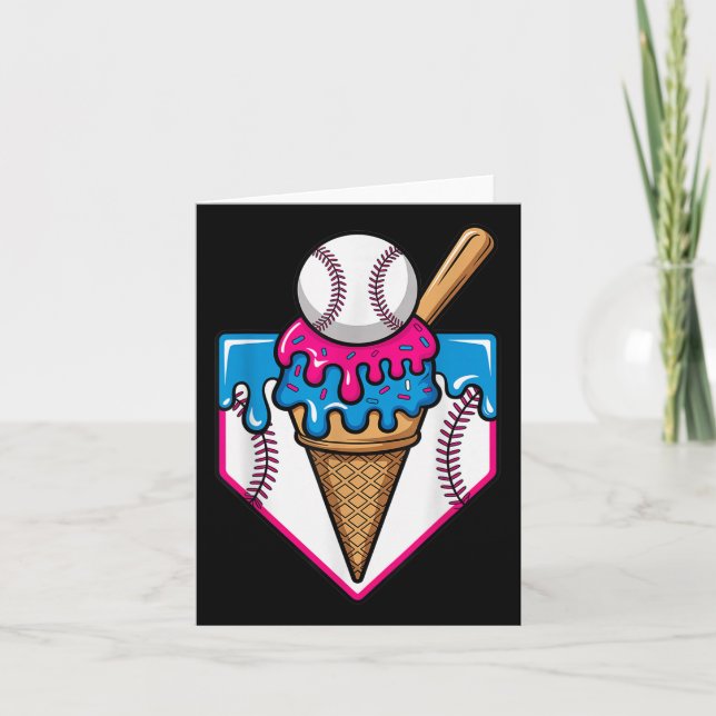 Tarjeta Béisbol Ice Cream Dripping Baseball Home Plate Dr. (Anverso)