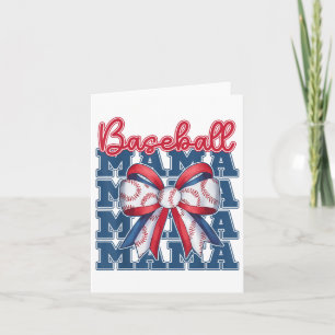 Tarjeta Béisbol Mama Coquette Bow Sport Mom Día de la Madr