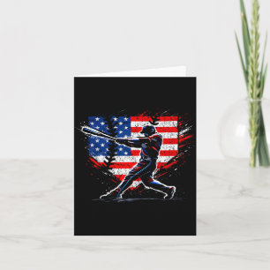 Tarjeta Béisbol masculino patriótico 4 de julio Día de los