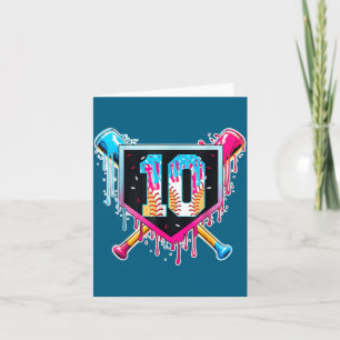 Tarjeta Béisbol niño de 10 años goteo de helado 10º