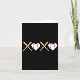 Tarjeta Béisbol Retro Xo Día de San Valentín Abrazos Besos