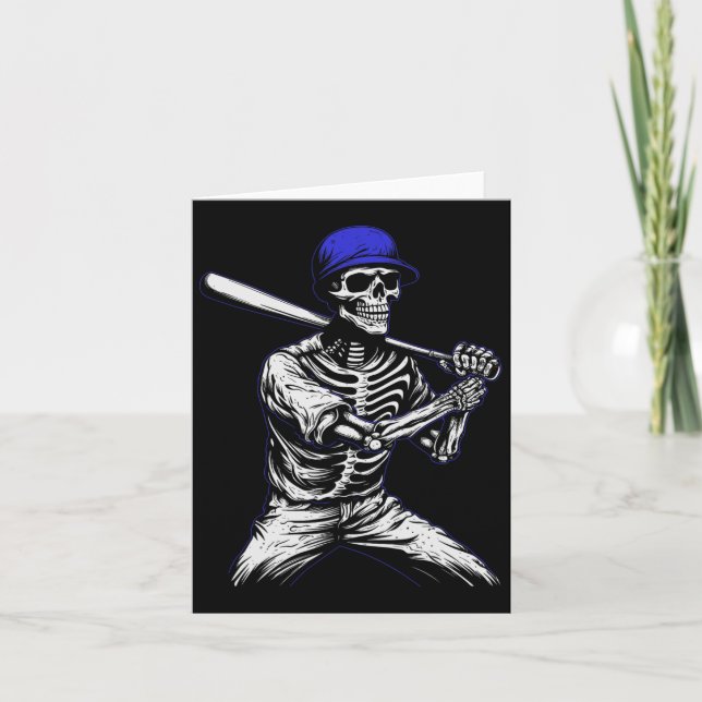 Tarjeta Béisbol Skeleton Halloween (Anverso)