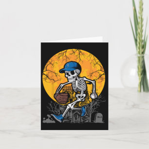Tarjeta Béisbol Skeleton Halloween Hombres Niños Béisbol