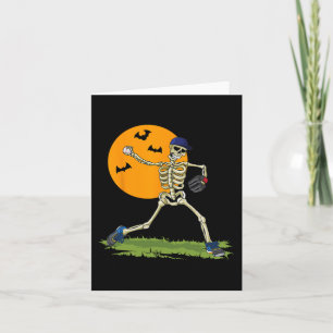 Tarjeta Béisbol Skeleton Halloween Hombres Salón de Béisbo