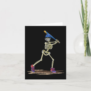 Tarjeta Béisbol Skeleton Halloween Hombres Salón de Béisbo