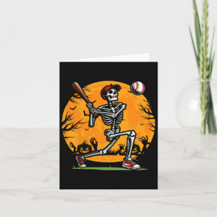 Tarjeta Béisbol Skeleton Halloween Spooky Boys de béisbol