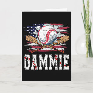 Tarjeta Béisbol T-ball Gammie Bandera Americana Orgullosa