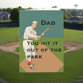 Tarjeta Béisbol Vintage Día del Padre