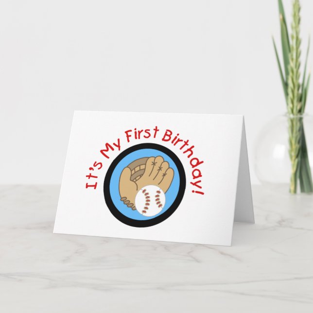 Tarjeta Béisbol y 1ras camisetas y regalos del cumpleaños (Anverso)