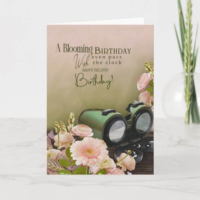 Tarjeta Belated Birthday Greeting For Traveller  Explorer (Anverso)