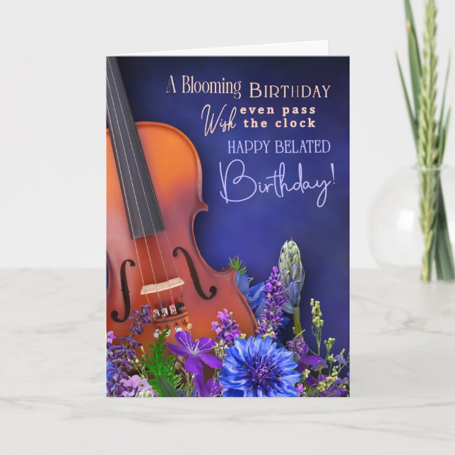 Tarjeta Belated Birthday Wishes For String Musician (Anverso)