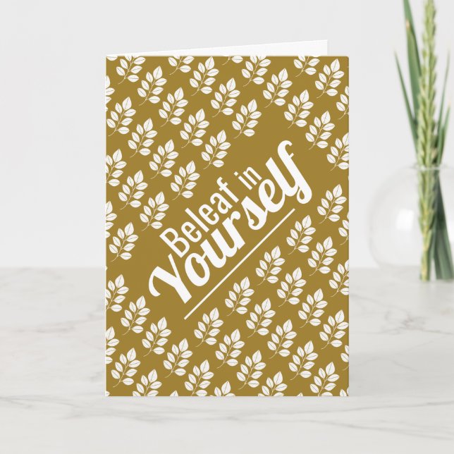 Tarjeta Beleaf en ti mismo, hoja blanca (Anverso)