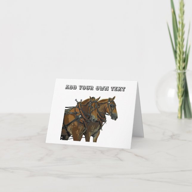 Tarjeta Belgian Draft Horse Teamwork Greeting Card (Anverso)