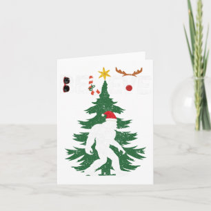 Tarjeta Believe Bigfoot Sasquatch Yeti Santa Hat Navidades