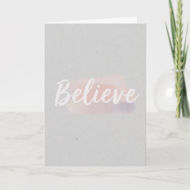 Tarjeta Believe calligraphic text  (Anverso)