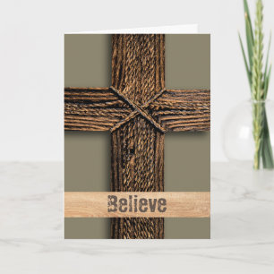 Tarjeta Believe Copper Cross John 3:15 Alentamiento