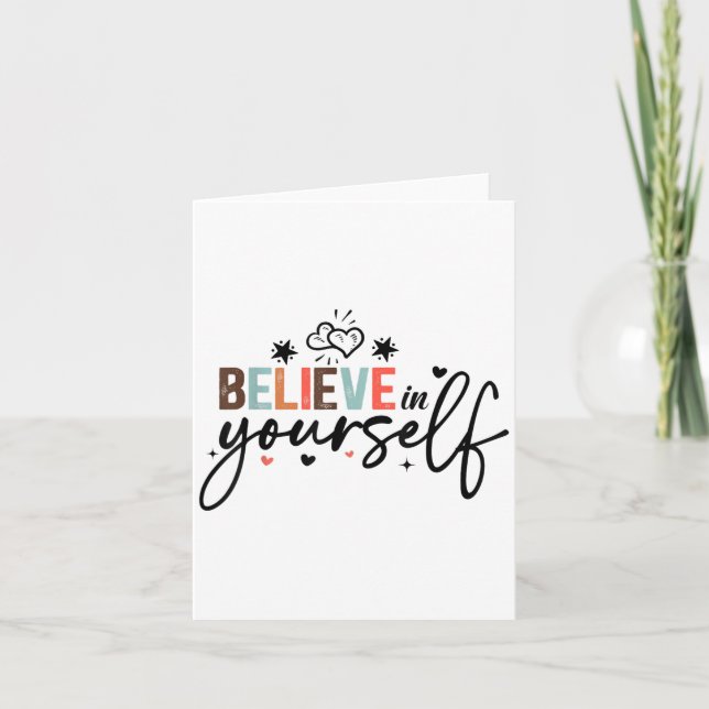 Tarjeta Believe In Yourself Sitive Message Motivational Wo (Anverso)