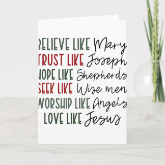 Tarjeta Believe Trust Hope Seek Like Shepherds Christian C