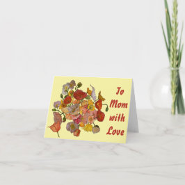 Tarjeta bella amapola colorida acuarela sobre amarillo 