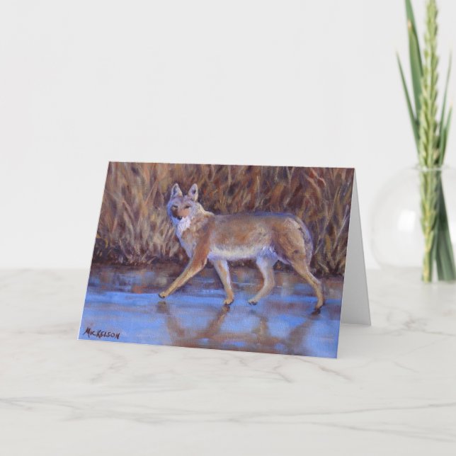 Tarjeta Bella Artes de Invierno Coyote Todas Las Ocasiones (Anverso)