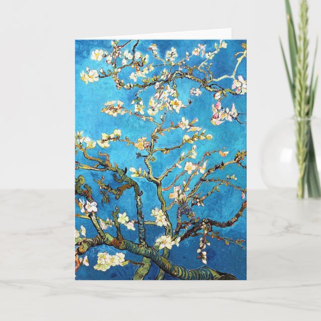 Tarjeta Bella Artes de Van Gogh, un árbol de almendras bri (Anverso)