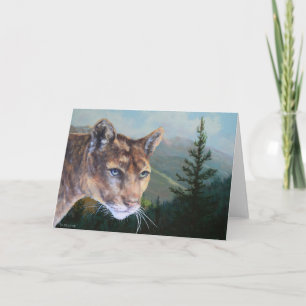 Tarjeta Bella Artes de vida silvestre Cougar View