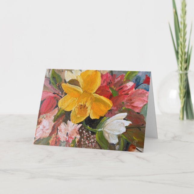Tarjeta Bella Artes floral Pintura de Phyllis Sharpe (Anverso)