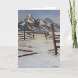 Tarjeta Bella Artes original de invierno de Teton en todas