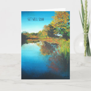 Tarjeta Bella Artes paisajista de River Trees Cae muy pron